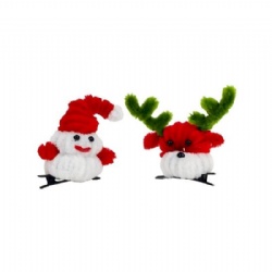 Pipe Cleaner DIY Christmas Hair Clip Set