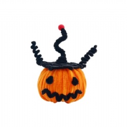 Pipe cleaner DIY Spooky witch hat pumkin lanter set with light