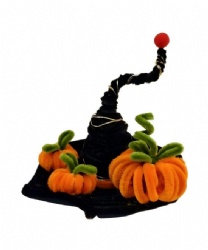 Pipe cleaner DIY Spooky witch hat pumkin lanter set with light