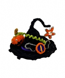 Pipe cleaner DIY Spooky witch hat pumkin lanter set